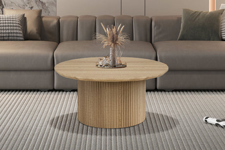Table basse Lagos 80 cm Ronde Décor Chêne Naturel
