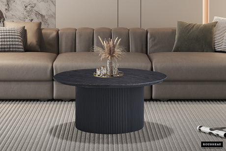 Table basse Lagos 80 cm Ronde Décor Brun foncé