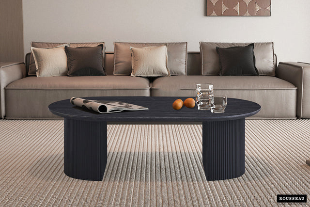 Table basse Lagos 120 cm Ovale Décor Brun foncé