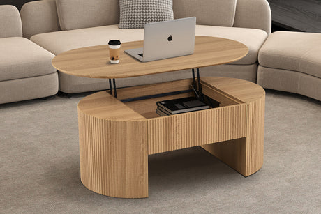 Table basse Lagos Plateau relevable Décor Chêne Naturel - vue 2