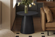 Table d'appoint Miklos 60 cm Ronde Décor Brun foncé