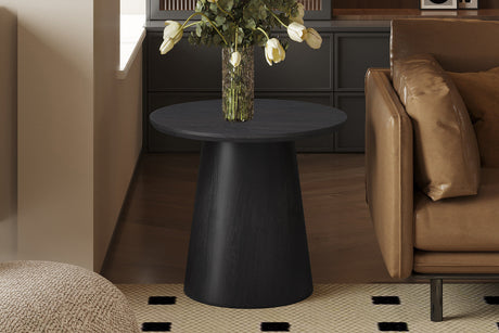 Table d'appoint Miklos 60 cm Ronde Décor Brun foncé