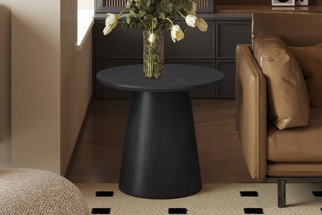 Table d'appoint Miklos 60 cm Ronde Décor Brun foncé