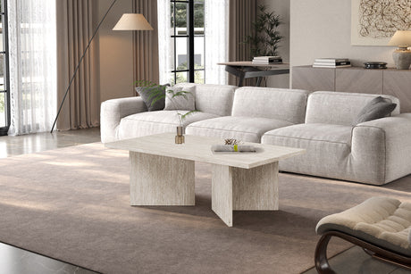 Table basse Litar Décor Travertin Beige - vue 2
