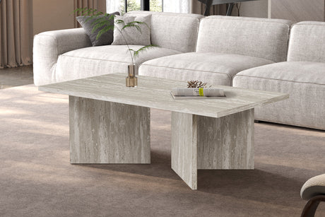Table basse Litar Décor Travertin Gris