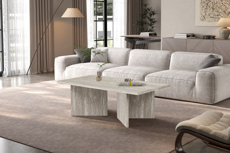Table basse Litar Décor Travertin Gris - vue 2