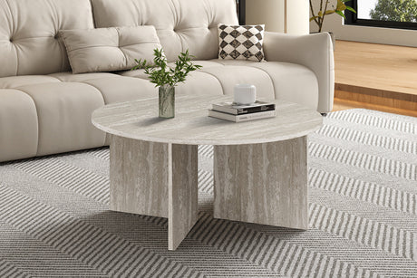 Table basse Drasir Décor Travertin Gris