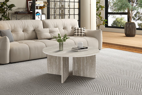 Table basse Drasir Décor Travertin Gris - vue 2