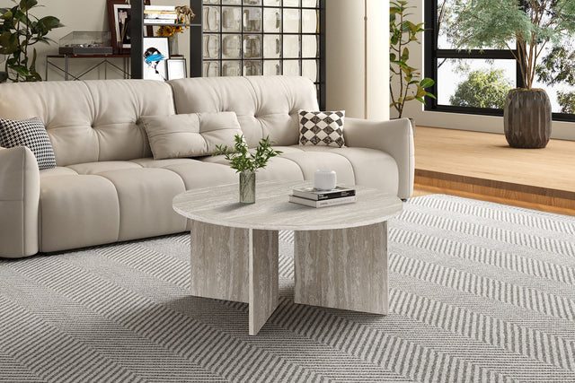 Table basse Drasir Décor Travertin Gris - vue 2