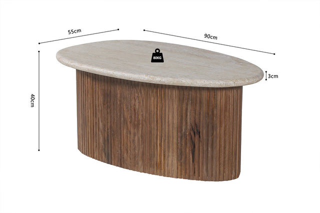 Table basse Louis - dimensions