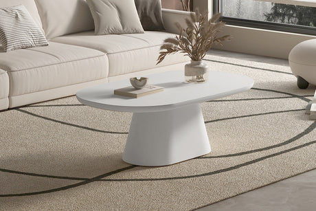 Table basse Tavira 120 cm Ovale Ciment Ecru