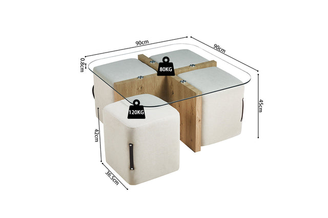 Table basse Shana - dimensions