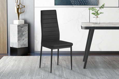 Set de 4 chaises Cato/Kenzo PU Black - vue 2