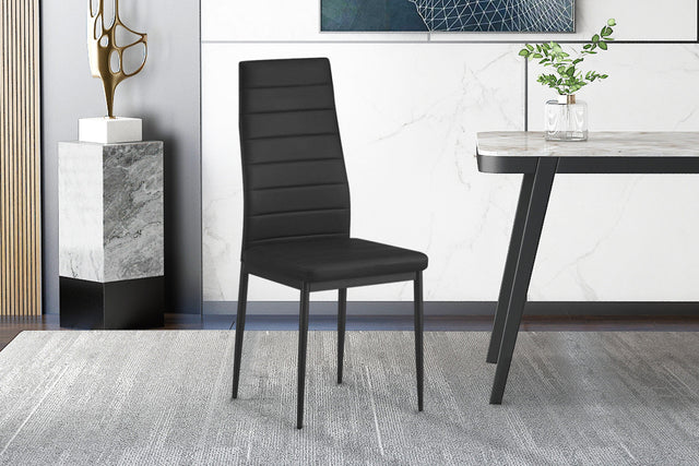 Set de 4 chaises Cato/Kenzo PU Black - vue 2