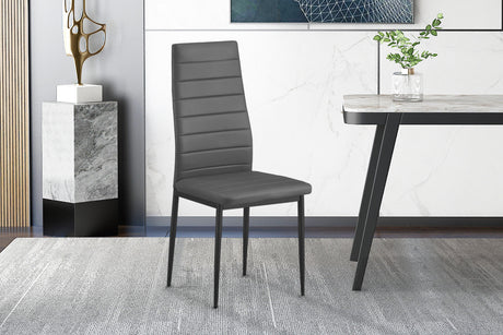 Set de 4 chaises Cato/Kenzo PU Gris - vue 2