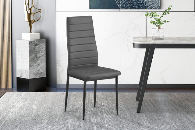Set de 4 chaises Cato/Kenzo PU Gris - vue 2