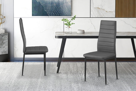 Set de 4 chaises Cato/Kenzo PU Gris