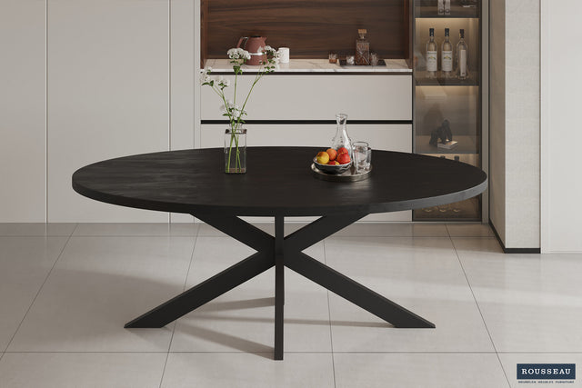 Table Alexa 200 cm Ovale Bois de Manguier noir