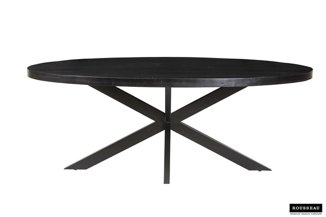 Table Alexa 200 cm Ovale Bois de Manguier noir - vue 2