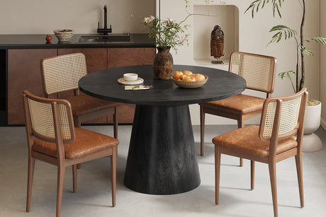 Table Tommy 130 cm Ronde Bois de manguier Noir - vue 2