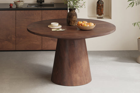 Table Tommy 130 cm Ronde Bois de manguier Brun