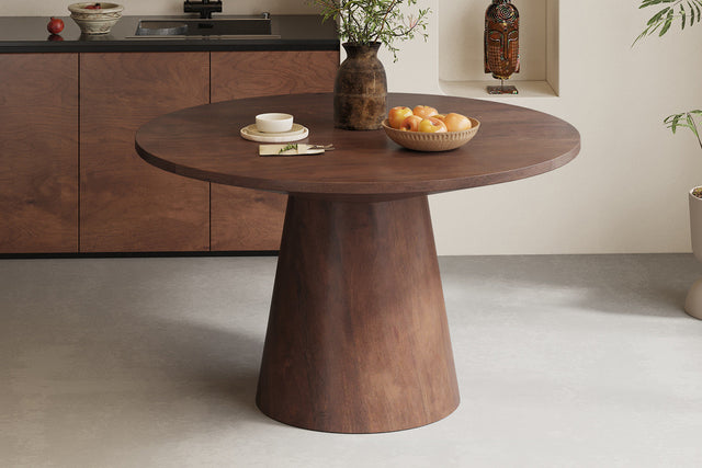Table Tommy 130 cm Ronde Bois de manguier Brun