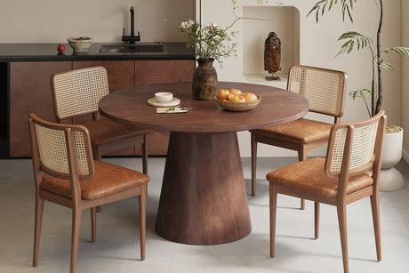Table Tommy 130 cm Ronde Bois de manguier Brun - vue 2