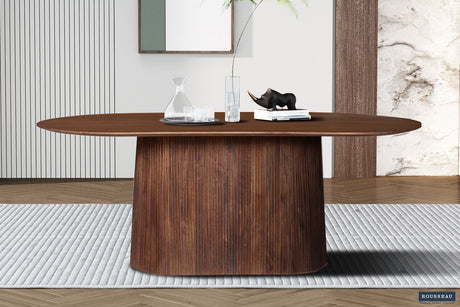 Table Miguel 200 cm Ovale Bois de manguier Brun clair