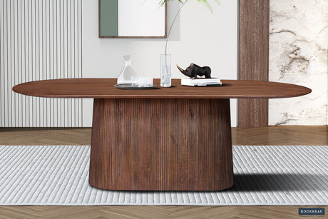 Table Miguel 230 cm Ovale Bois de manguier Brun clair