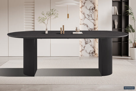 Table Lagos 220 cm Ovale Décor Brun foncé