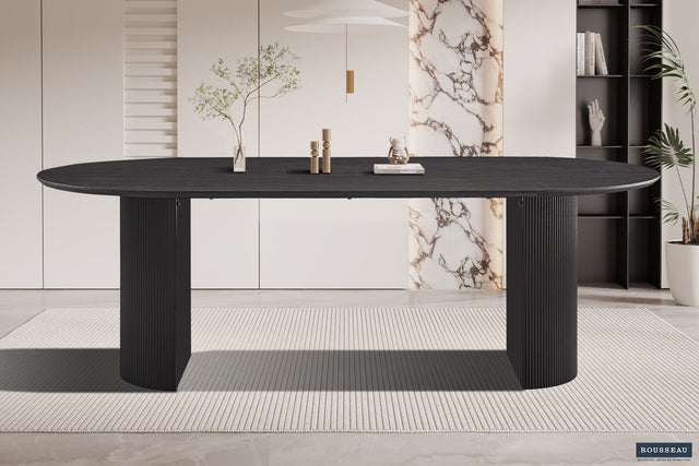 Table Lagos 220 cm Ovale Décor Brun foncé