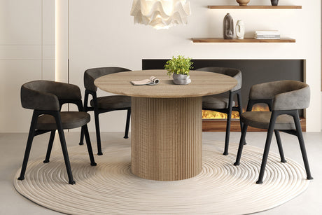 Table Lagos 120 cm Ronde Décor Chêne Naturel