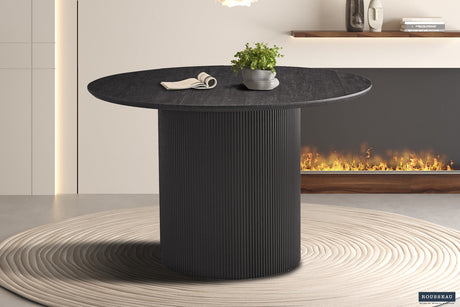 Table Lagos 120 cm Ronde Décor Brun foncé