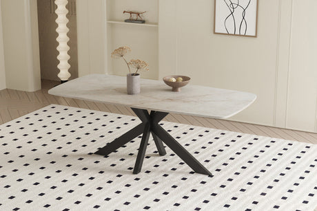 Table Apollo 180 cm Ovale Danoise Pierre Brillant Shakespear Beige