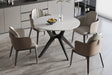 Table Apollo 110 cm Pierre Brillante Ronde Snow Blanc