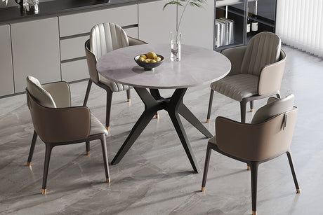 Table Apollo 110 cm Pierre Brillante Ronde Italian Gris