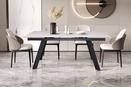Table extensible Hera 160-240 cm Rectangulaire Pierre Blanc