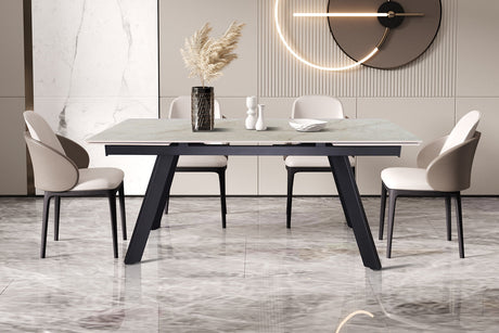 Table extensible Hera 160-240 cm Rectangulaire Brillant Shakespear Beige