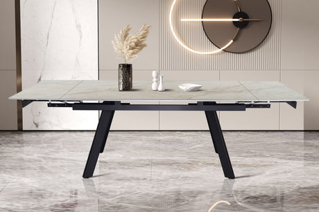 Table extensible Hera 160-240 cm Rectangulaire Brillant Shakespear Beige - vue 2