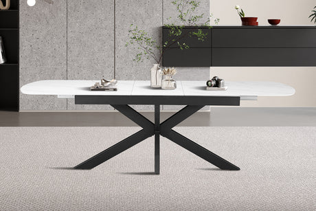 Table extensible Hestia 180-220 cm Ovale Danoise Pierre Blanc