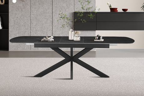 Table extensible Hestia 180-220 cm Ovale Danoise Pierre Noir