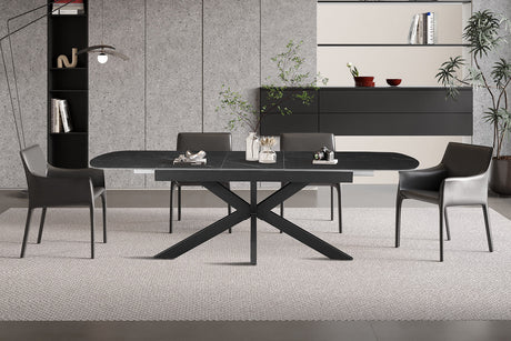 Table extensible Hestia 180-220 cm Ovale Danoise Pierre Noir - vue 2