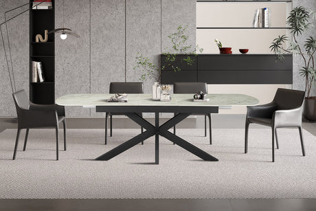Table extensible Hestia 180-220 cm Ovale Danoise Brillant Beige - vue 2