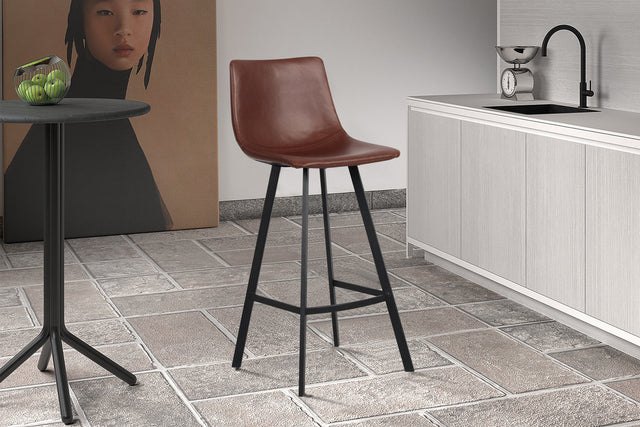 Tabouret de bar Ozan PU Brun - vue 2