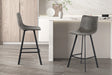Chaise de comptoir Ozan PU Gris