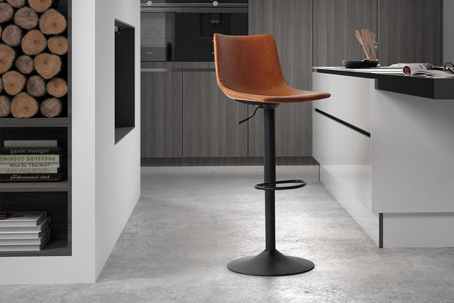 Tabouret de bar Trevi PU Cognac - vue 2