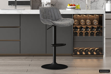 Tabouret de bar Fenna PU Gris