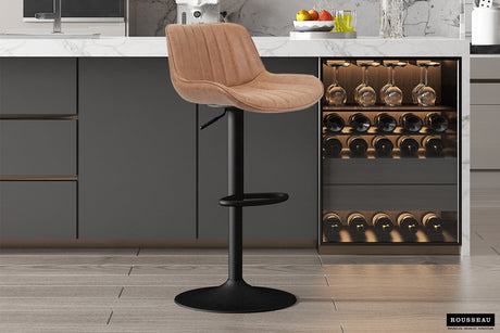 Tabouret de bar Fenna PU Cognac
