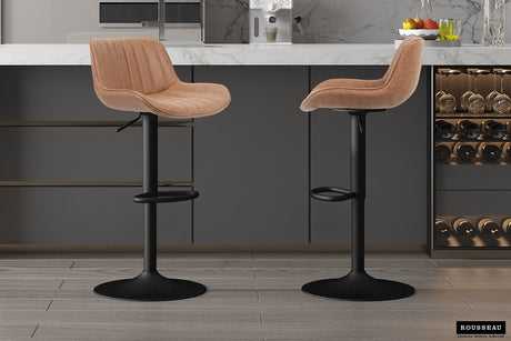 Tabouret de bar Fenna PU Cognac - vue 2