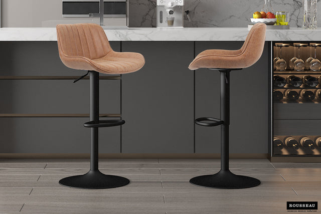 Tabouret de bar Fenna PU Cognac - vue 2